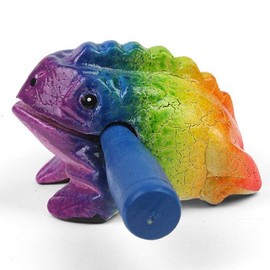 Mini Rainbow Croaking Frog Güiro - Fair Trade Percussion Instrument