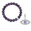 Philip Jones Amethyst Gemstone Bracelet with Evil Eye Charm Created