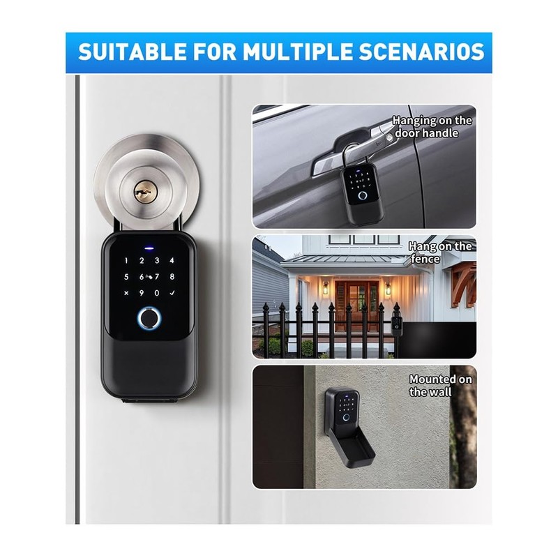 Waterproof Cover Safe Tuya Code Fingerprint Bluetooth Wifi Smart Key