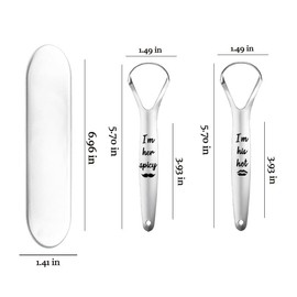 Anniversary Wedding Gifts for Couple Couples Stainless Steel Tongue Scraper for Adults Girlfriend Boyfriend Funny Christmas Gifts for Husband Wife Tongue Cleaner for Fiance Fiancee Engaged Gifts