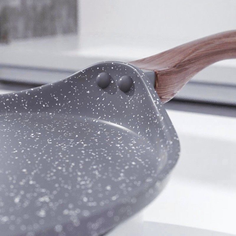 Flat Bottomed Pancake Pan Grey Aluminum Alloy Cooking Pan Non