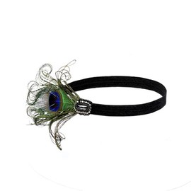 Lovfingu 1920s Headpiece Women Flapper Headband Great Gatsby Accessories Flapper Headpieces Fascinators Tea Party Costumes C13-Black