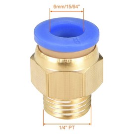 TA-VIGOR 6mm Pneumatic Push to Connect Fittings, 1/4" PT Male Thread Quick Connect Straight Coupler, Air Line Push Fit Connectors for Pneumatic Systems and Air Compressors, 10Pcs