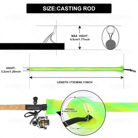 LERQDER 6PCS Rod Sleeves Fishing, Rod Sleeve, Fishing Rod Sleeves, Fishing Rod Covers Sleeve with Lanyard for Fly Fishing Rod,Casting Fishing Rod, Sea Fishing Rod
