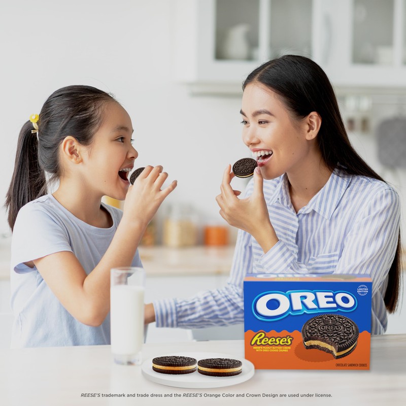 OREO REESE'S Peanut Buttery Creme Chocolate Sandwich Cookies, Limited Edition,