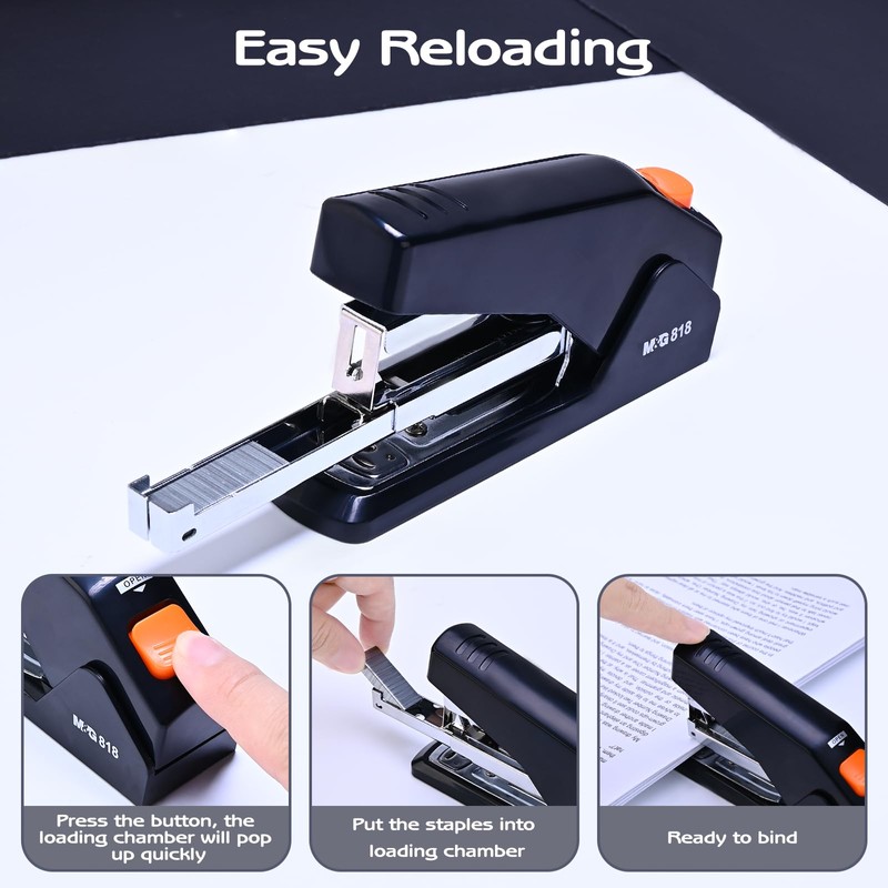 M&G Effortless Stapler with 1000 Staples for Desk, 25 Sheets