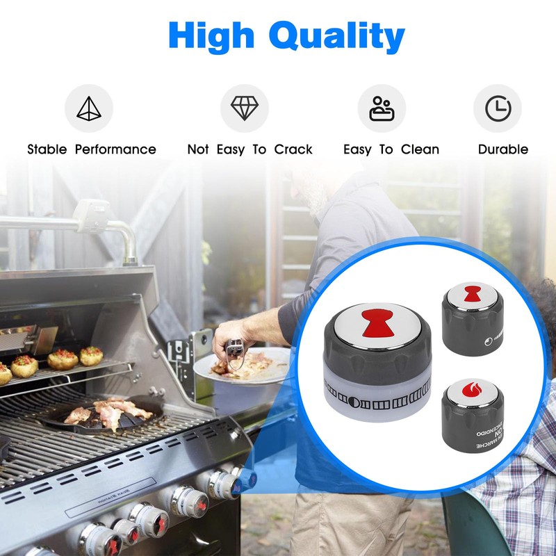 67692 Grill Control K nobs Kit Replacement Weber Summit 660