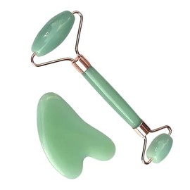 2pcs Scraping Facial Tool Valentine's Day Gift, Includes Roller and Scraping Set Massage Tool Jawline Sculptor Facial Contour Sculpting Tool for Your Skin Care Routine (Light Green Set)