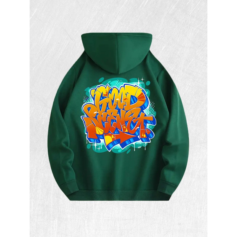 GOOD VIBES Graffiti Hoodie 100% Cotton US Warehouse 7 ColorsColor:
