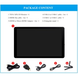 7inch Capacitive Touch Screen IPS Display 1280×800 Resolution Compatible with Raspberry Pi 5/4B/3B+/3B/Zero/Zero W/Zero 2W/Pico/Pico W/Pico 2, Jetson Nano/RDK X3/VisionFive2/Windows/Smartphone