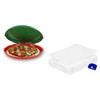 DIE BOX FABRIK Pizza Ball Box with Lid in White (40 x 30 x 7 cm) Plastic Container for Pizza Dough, Stacking Container, Dough Tray, Fermentation Box, Dough Box (2 Boxes with 1 Lid)