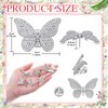XunYee Butterfly Rhinestone Pins Bulk Woman Crystal Brooch,Silver,25 Pcs