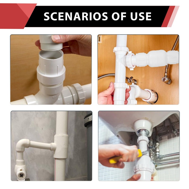 (Pack of 2) EFIELD 1-1/2 Inch PVC Inline Check Valve,