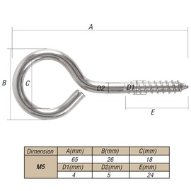 Cozihom 2.5 Inch Heavy Duty Eye Hooks, Stainless Steel Eye Screws, Screw in Eye Hooks for Wood, Securing Cables Wires, Pack of 12