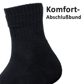 DAILYSOXX Men's Short Crew Socks, Pack of 7, 14 or 21, Black, Everyday Sport Performance Short Tennis Socks with Terry Towelling Sole, Cotton, 39-42, 43-46, 47-49, Size: 39-42, Colour: Black, Pack of