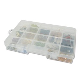 The Beadsmith Keeper Box - Medium Size - 10-3/4 x 7-1/2 inches, Storage Organizer with 20 compartments, Art Supply Organizers for Craft, Jewelry, Nail Art and More