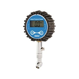 Draper Digital Tyre Pressure Gauge with Flexible Hose | 65mm Easy to Read Reading Gauge | Car Tyre Pressure Gauge | 91348