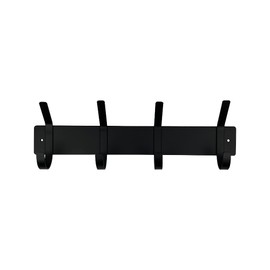 Wall Mounted Hook Rack, Premium Quality Coat Rack Rail, Heavy Duty Entryway Furniture, Made in USA (4 Hooks - 20" W, White Paint)