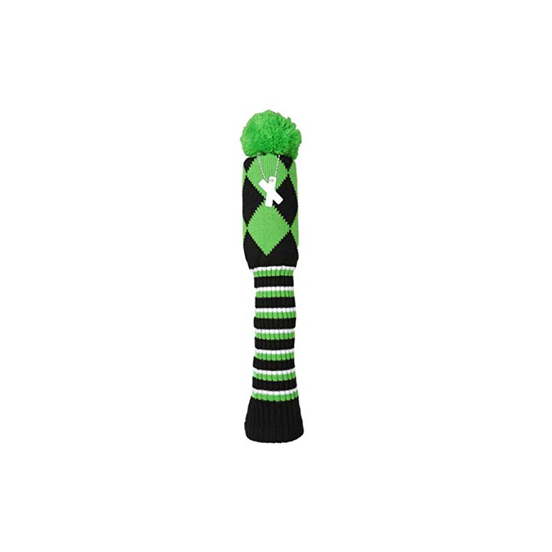Knit Golf Cover Headcover Utility UT Cover with Pendant (Green)