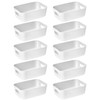 QWORK® 10 PCS White Plastic Storage Boxes with Handle 20.5