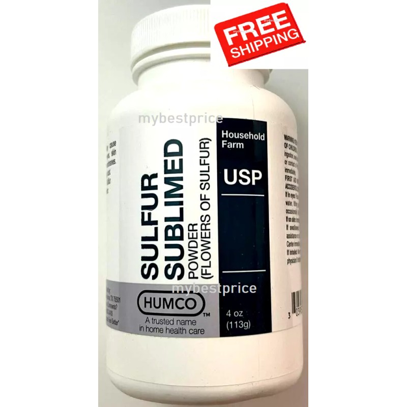 Humco Sulfur USP Sublimed Powder Compounding Agent Skin Disorder Relief