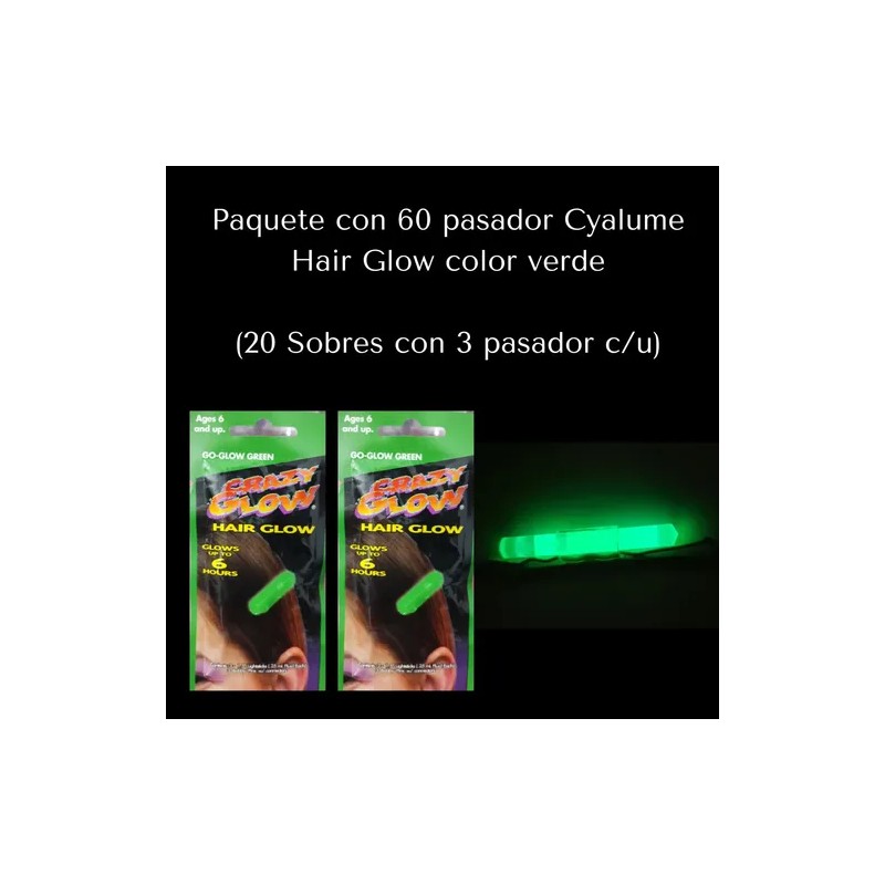 60 Pasador Cabello Cyalume Lightstick 1.5in Accesorio Fiesta