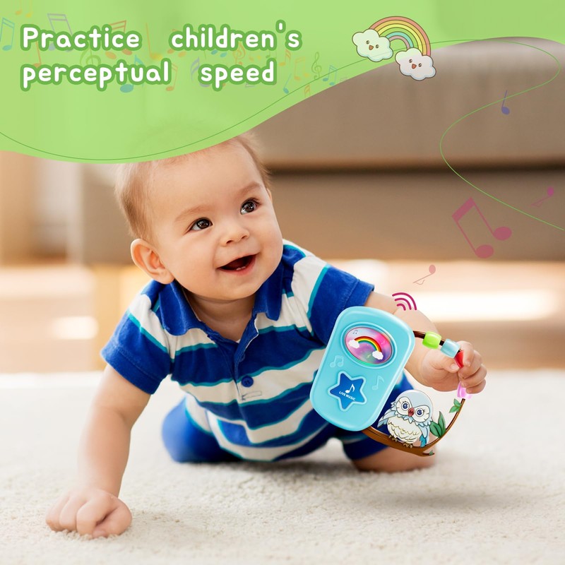 Interactive Baby Toy with Lights, 10 Melodies, Bead Chaser, Volume