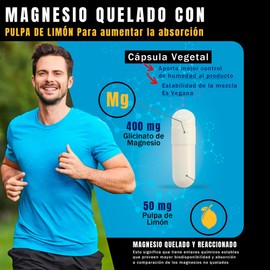 Glicinato de Magnesio Quelado | Con Pulpa de Limon | Para 100 días | 550 mg por Cápsula