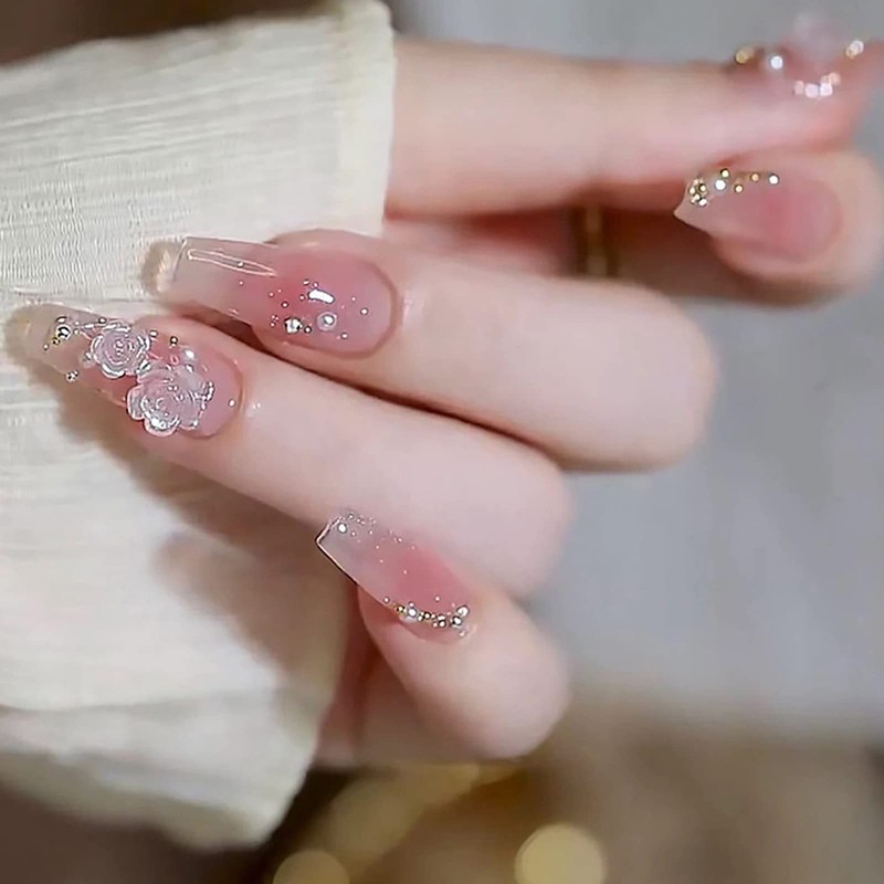 HAPVITAL 24 Pieces Popular Nail Tips, Nail Tips, 3D Nail