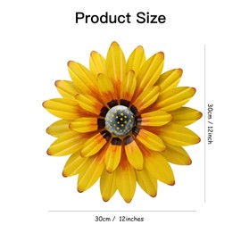 MIRORA Metal Sunflower Garden Decor, Sunflower Wall Decor, Yard Hanging Wall Art Decorations for Kitchen, Bathroom, Living Room, Spring Boho Art for Indoor Outdoor (12'' Sun Flower)