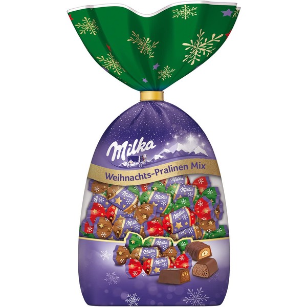 Milka Christmas Chocolate Mix 1 x 180 g I Christmas Chocolate Mix Single Pack I Christmas Gift Chocolate I Sweets for Christmas Made of 100% Alpine Milk Chocolate
