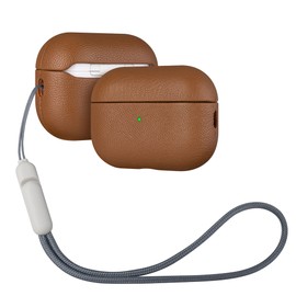AirPods Pro 2nd Generation Leather Case (Not for AirPods Pro 1st Gen), Lopie Handmade AirPods Pro 2 Leather Case Cover, Protective Case Fully-Wrapped with Lambskin Leather - Retail Packaging - Brown