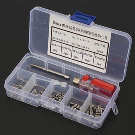 105 Pieces Thread Inserts Repair Kit with Tools Stainless Steel Type Wire Inserts (M3 x 0.5)
