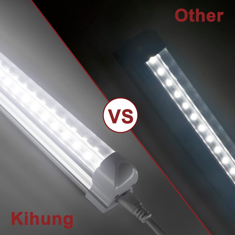 Kihung (8 Pack) LED Shop Light 4ft, 40W 5200LM 6000K