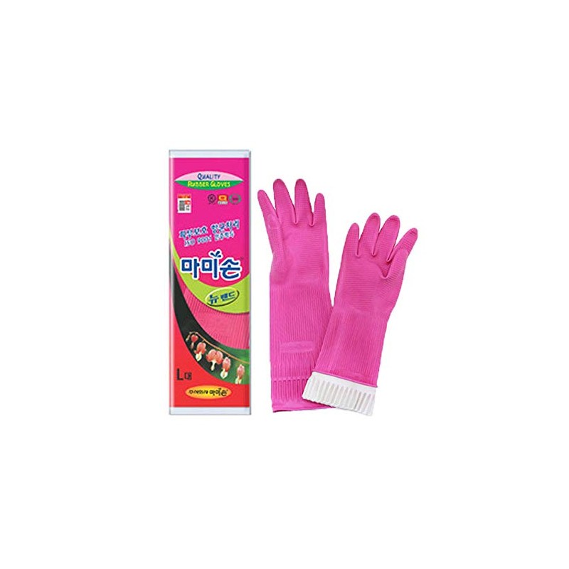 Mamison Quality Kitchen Rubber Gloves (5 Pairs , Large), Multi