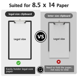 Macroclo Legal Size Clipboard, Black 8.5 x 14 Clip Boards for Lawers, Low Profile Clip, Writing Board, Size 9 x 15 in, Office & School Supply
