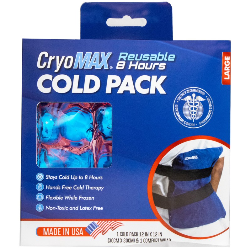 CryoMAX Cold Pack, Reusable, Latex Free, 8 Hour Cold Therapy,
