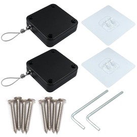 Paifeancodill Punch-Free Automatic Sensor Door Closer, 2 Pcs Residential Sliding Screen Door Closer With Steel Drawstring for Bedroom/Storm/Home