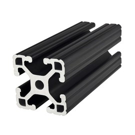 8020, 1515, 15 Series 1.5 Inch x 1.5 Inch T-Slotted Aluminum Extrusion DIY Extruded Linear Slot Bar Rail 80/20 (Lite, Black Anodize, 48" Long)