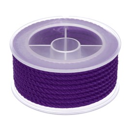 sourcing map Nylon Thread Twine Beading Cord, 10.5ft 4mm Nylon Braided Bracelets String Cord Rope for Jewelry Making DIY Crafts Necklaces, Dark Purple