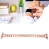 Watch Band Double Rows RhinestonesStudded Replacement Metal Strap for IOS