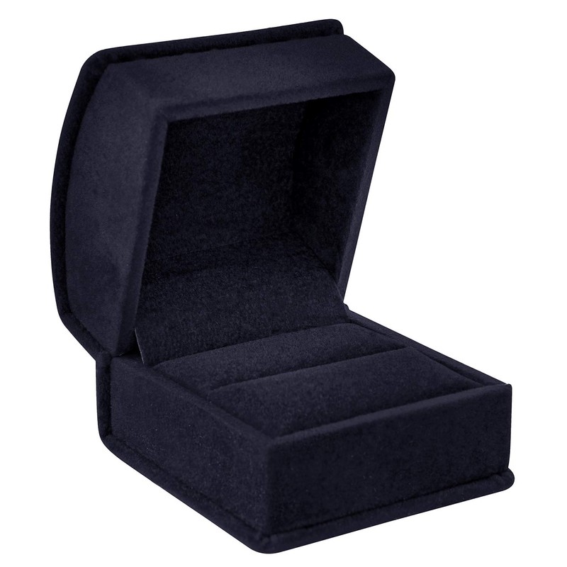 Noble Luxurious Suede Ring Jewellery Box with Matching Two Piece