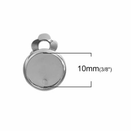 Unbranded 10 pcs. Silver Tone Earring Clips Settings Hinged Bezels Cabochons – 10mm Glue