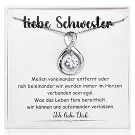 wynn's Gifts for Women, Sweetheart, Daughter, Mother, Grandma, Sister, Best Friend, Infinity Chain Gifts, Daughter, Mother, Best Birthday, Christmas, Mother's Day, Graduation, Cubic Zirconia