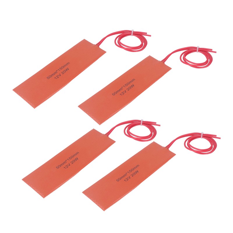 4 Pcs Silicone Rubber Heating Pad Flexible Silicone Heater Mat