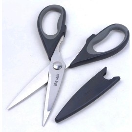 iBayam Kitchen Scissors / SHEARS, All Purpose Heavy Duty Black & Gray Handle NEW