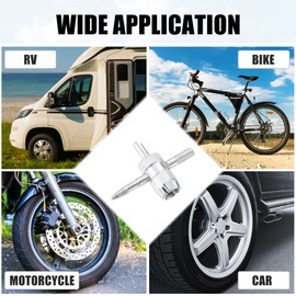 X AUTOHAUX 4pcs 4 in 1 Valve Core Tire Valve Tools Multifunctional Valve Wrench for Automobile Tire Tyre Stem Core Remover Installer Repair
