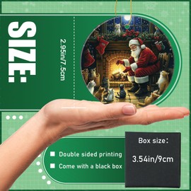 Christmas Ornaments Christmas Tree Decorative 2.95in Hanging Ornaments for Home Decor Christmas Keepsake (Santa and His Cats)