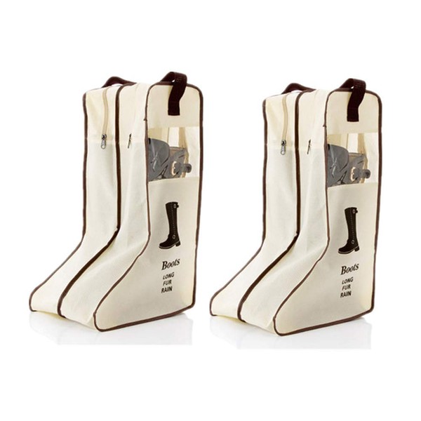 Portable 2 Pair Boot Storage Bags Dust Proof Shoe Bags,Zippered