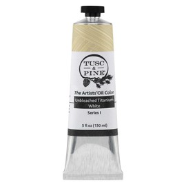 Tusc & Pine Artist Oil Paint - Unbleached Titanium White, 150 ml, Non-Yellowing, Rich & Creamy Consistency, Maximum Pigment Load, Small Batch Milled Oil Paints Made in the USA for Professional Artists